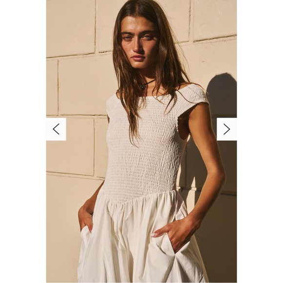 NWT FREE PEOPLE SMOCK MIDI DRESS (XS) - Picture 3 of 3